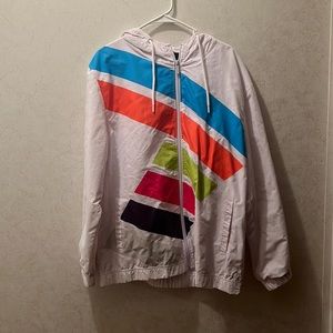 White striped windbreaker